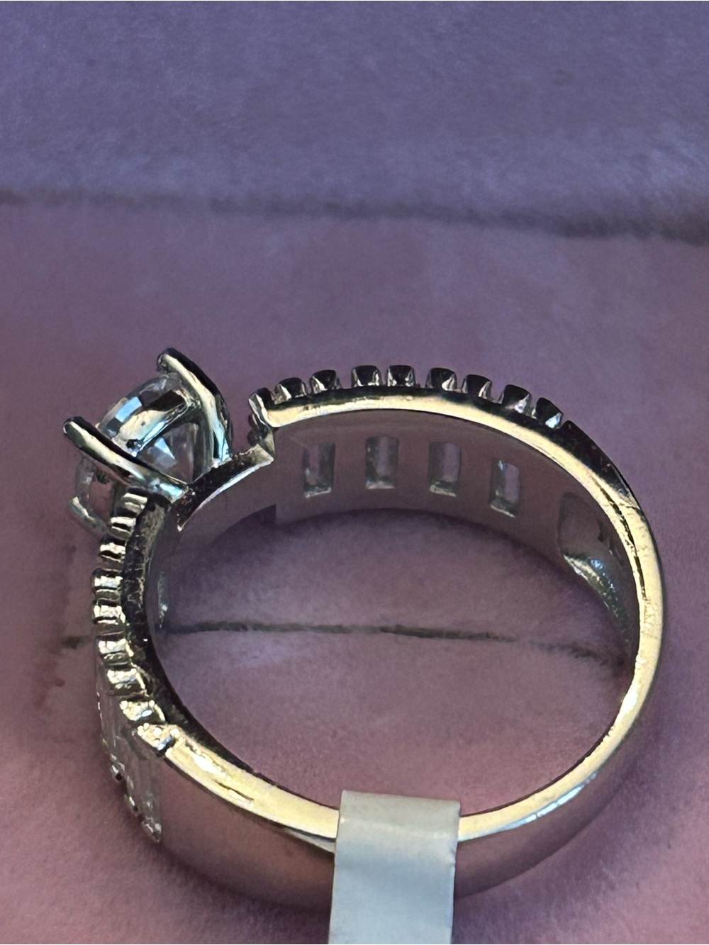 1.50CTW 925 Sterling Silver Ring w/Round Moissanite Center & Baguette Accents - Picture 12 of 13